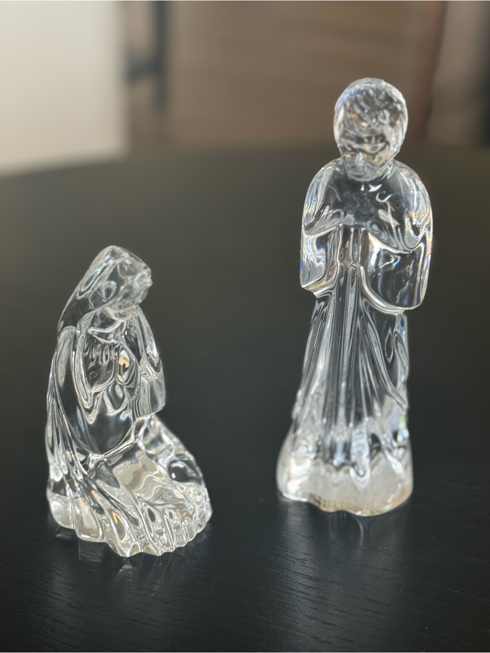 Vintage Waterford Crystal Mary & Joseph Nativity Figures Set of 2
